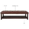 Bedroom End Of Bed Bench Tufted Upholstered End Of Bed Bench End Of Bed Entrance Shoe Bench, 60" With Nailhead Trim And Shelf Bedroom Upholstered Leather Bench Living Room Shoe Rack Footstool - Dark Brown - Image 11