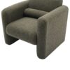 Modern Accent Chair Lambskin Sherpa Upholstered Comfy Reading Arm Chair Soft Padded Armchair With Back And Pillow For Living Room - Seaweed Green - Image 9
