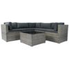6 Pieces PE Rattan Sectional Outdoor Furniture Cushioned Sofa Set Wicker - Gray - Image 14