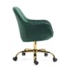 Swivel Chair With High Back, Adjustable Working Chair With Golden Base - Green - Image 5