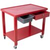Transmission Teardown Work Station 1 / 2 Ton Capacity Sloping Drain Table Locking Drawer Removable Drain Basin Full-Width Lower Shelf Four 4" Caster Wheels - Red - Image 5
