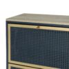 3 Door Metal Shoe Rack, Freestanding Modern Shoe Storage Cabinet With Metal Rattan, Particle Board For Entryway - Blue Gray - Image 15
