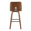 Stella - Mid-Century Modern Fixed Height Barstool With Swivel Square Footrest (Set of 2) - Walnut / Light Gray - Image 5