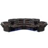 Manual Reclining Sectional Sofa Set L Shaped Symmetrical Motion Sofa Corner Couch Sets With Storage Boxes, 4 Cup Holders And LED Light Strip For Living Room - Black / Brown - Image 13