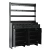 Minimalist 4 Door Shoe Cabinet With Coat Rack, Spacious Top, 3 Drawers, 8 Shelves, Metal Hooks And Handles For Hallway - Black - Image 18