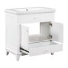 Bathroom Vanity With Sink, Bathroom Cabinet With Two Doors And One Drawer, White - Image 21