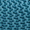 Moro - Contemporary Pouf With Knit Weave Design - Aqua - Image 7