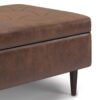 Shay - Mid Century Small Coffee Table Storage Ottoman - Distressed Chestnut Brown - Image 5