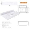 Bianco Carrara Venato 43" Marble Vanity Top With 1 Pre Drilled Faucet Hole Sintered Stone Bathroom Vanity Top With Undermount Rectangular Sink And 4" Backsplash - White - Image 8