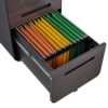 3 Drawer Mobile File Cabinet Under Desk Office, Simple Style Versatile Storage Cabinet, 5 Wheel Design Anti-Tilting Cold Rolled Steel Waterproof Moisture-Proof - Black - Image 10
