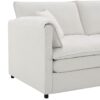 Chenille Modular Sectional Sofa, U Shaped Cloud Couch Set With Double Cushions, 6 Seat Sleeper Sofa Bed With Ottomans, Oversized Indoor Furniture - Cream - Image 7