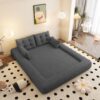 Human Dog Bed, Lazy Sofa Couch, Multifunctional Foldable Sofa Bed, 3 In 1 Teddy Fabric Sleeper Sofa Bed For Living Room Guest Bed, Playroom - Gray - Image 6