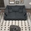 Modern Comfy Upholstered Sofa Cloud Couch, Deep Seat Couches With Multiple Large Soft Pillows, Convertible Deep Seat Chaise Langue For Living Room - Gray - Image 6