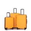 3 Piece Luggage Sets Lightweight Suitcase With Two Hooks, Spinner Wheels, Tsa Lock, (20/24/28) - Orange - Image 9