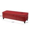 Glouster - Storage Ottoman Leather - Red - Image 3