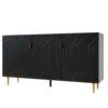 Modern TV Stand With 3 Doors And Adjustable Shelves For Living Room, Fits TVs Up To 70" - Black - Image 17