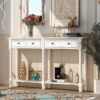Hearth & Haven Daniel - Console Table With 2 Storage Drawers And Bottom Shelf For Living Room Entryway - Ivory - Image 2