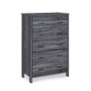 Titeca - Contemporary Wood 5 Drawer Dresser - Dark Gray - Image 6