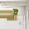 Double Sliding Shower Door, Semi Frameless Bypass Bathroom Sliding Door With 1 / 4" (6Mm) Tempered Glass For Walk In Shower - Brushed Gold - Image 7
