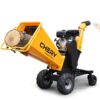 6'' 420Cc 15Hp Pull Start Gas Powered 4 - Wheels Chipper Shredder Mulcher With Towbar / Stop Bar - Yellow - Image 2