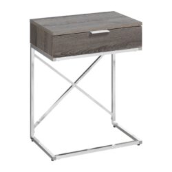 Accent Side Table, Storage Drawer, Contemporary - Taupe