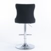 Swivel Velvet Barstools Adjusatble Seat Height From 25-33", Modern Upholstered Chrome Base Bar Stools With Backs Comfortable Tufted For Home Pub And Kitchen Island (Set of 2) - Black - Image 8