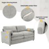 Cozy Upholstered Loveseat Sofa Oversized Comfy Comfy Cloud Sofa Double Cushion Loveseat Sofa Plush Cushion Sofa Couch For Living Room - Light Gray - Image 4