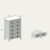Safari - 5 Drawer Chest With Interlock Drawer Feature Drawer Slide And Interlock Pre-Assembly, Drawer Chest For Closet Tall Dressers For Bedroom Clothes Organizer Tool - Classic White - Image 6