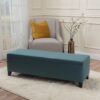 Storage Ottoman Bench With Polyester Upholstery And Wood Frame - Teal - Image 5