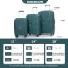 Expandable Hardshell Suitcase Double Spinner Wheels Pp Luggage Sets Lightweight Durable Suitcase With Tsa Lock, 3 Piece Set (20/24/28) - Green - Image 3