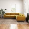 Amber - Velvet Corner Sectional Sofa - Yellow - Image 8