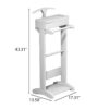 Portable Garment Rack, Clothes Valet Stand With Storage Organizer - White - Image 5