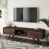 Lowry - Handcrafted, TV Media Stand - Distressed Charcoal Brown - Image 8