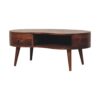 Large Wave Coffee Table, 1 Drawer - Chestnut - Image 3