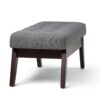 Draper - Mid Century Tufted Ottoman Bench - Slate Gray - Image 3