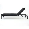 Modern Aluminum Chaise Lounge With Water Resistant Fabric Cushions - Dark Gray - Image 4