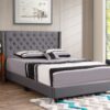 Queen Transitional Upholstered Bed - Gray - Image 7