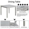 5 Piece Wooden Dining Table Set, Kitchen Table Set With A Square Table And 4 Upholstered Chairs, Wooden Dining Room Table With Crystal Decoration And Chairs Set For Kitchen, Dining Room - Silver Gray - Image 6