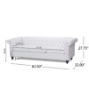 Chesterfield Style 3 Seater Sofa With Button Tufting And Nail Head Accents - White - Image 2