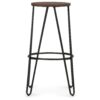 Simeon - Metal Bar Stool With Wood Seat - Cocoa Brown / Black - Image 2