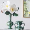 Round Dining Table With Elegant Floral Design And Mirrored - Silver Multi - Image 3