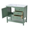Bathroom Vanity With Undermount Sink, Free Standing Vanity Set With 2 Drawers & Soft Closing Doors, Bathroom Storage Cabinet With Feet - Green - Image 10