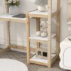 House-Shaped Wooden Writing Desk, Kids Study Table, Bookshelf & Toy Storage - Natural - Image 4