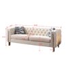 Chesterfield - Modern Tufted Velvet Living Room Sofa, 84.25''W Couch - Cream - Image 11