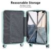 Set 3 Pieces 20" / 24" / 28" Abs Spinner Wheel Luggage, Matching Color, With Combination Lock - Mint Green - Image 5