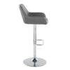 Daniella - Contemporary Adjustable Barstool With Swivel With Rounded Rectangle Footrest (Set of 2) - Chrome / Gray - Image 3