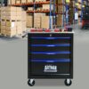4 Drawer Multifunctional Tool Cart With Wheels - Black / Blue - Image 12