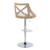 Charlotte - Farmhouse Adjustable Height Barstool With Swivel Rounded Rectangle Footrest (Set of 2) - Chrome / White Washed / Cream - Image 4