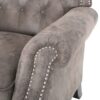 Accented Push Back Recliner Chair With Rolled Arms, Cocooning Comfort - Brown Gray - Image 10