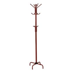 Free Standing Coat Rack 12 Hooks For Entryway - Red